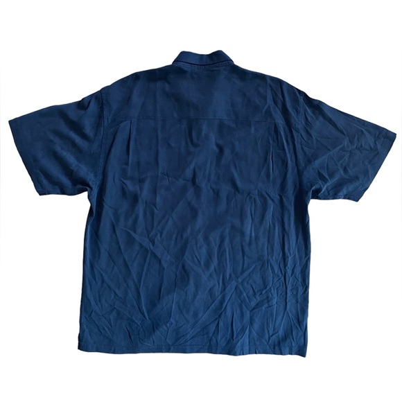 Tommy Bahama Silk Button Down Shirt Men’s XL Blue - Picture 5 of 7